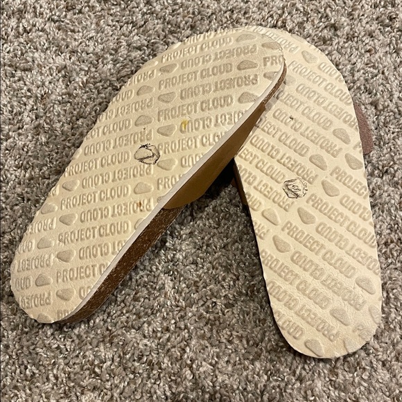 Project Cloud Brown Slide Sandals with Gold Buckle - Picture 4 of 4